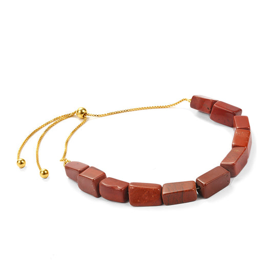 Goldplattiertes Silberarmband mit rotem Jaspis