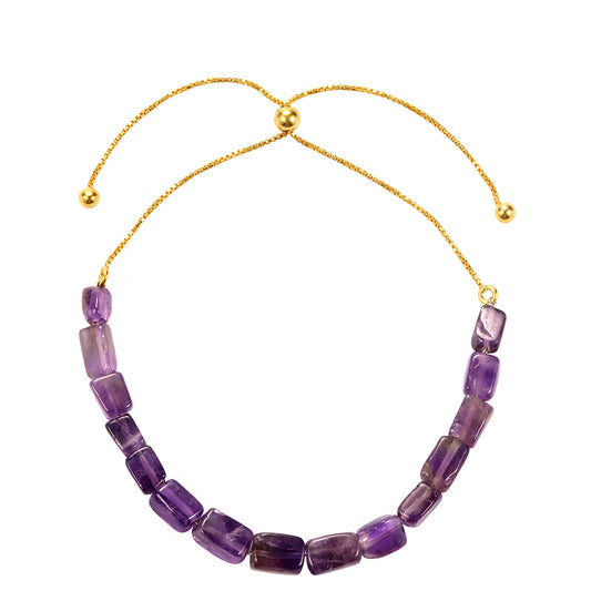 Goldplattiertes Silberarmband mit brasilianischem Amethyst