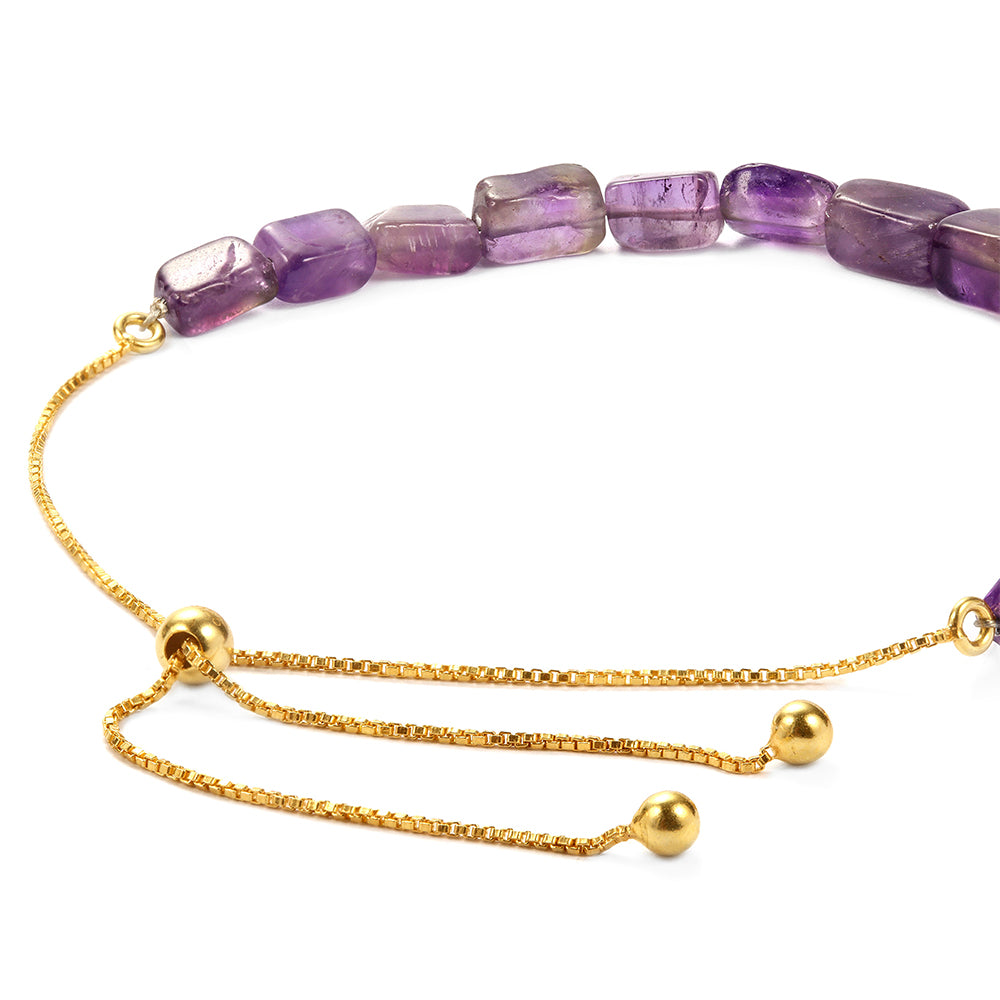 Goldplattiertes Silberarmband mit brasilianischem Amethyst 3 