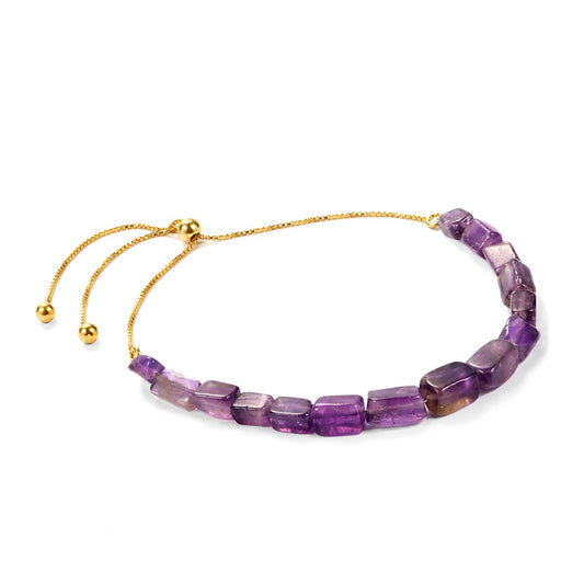 Goldplattiertes Silberarmband mit brasilianischem Amethyst