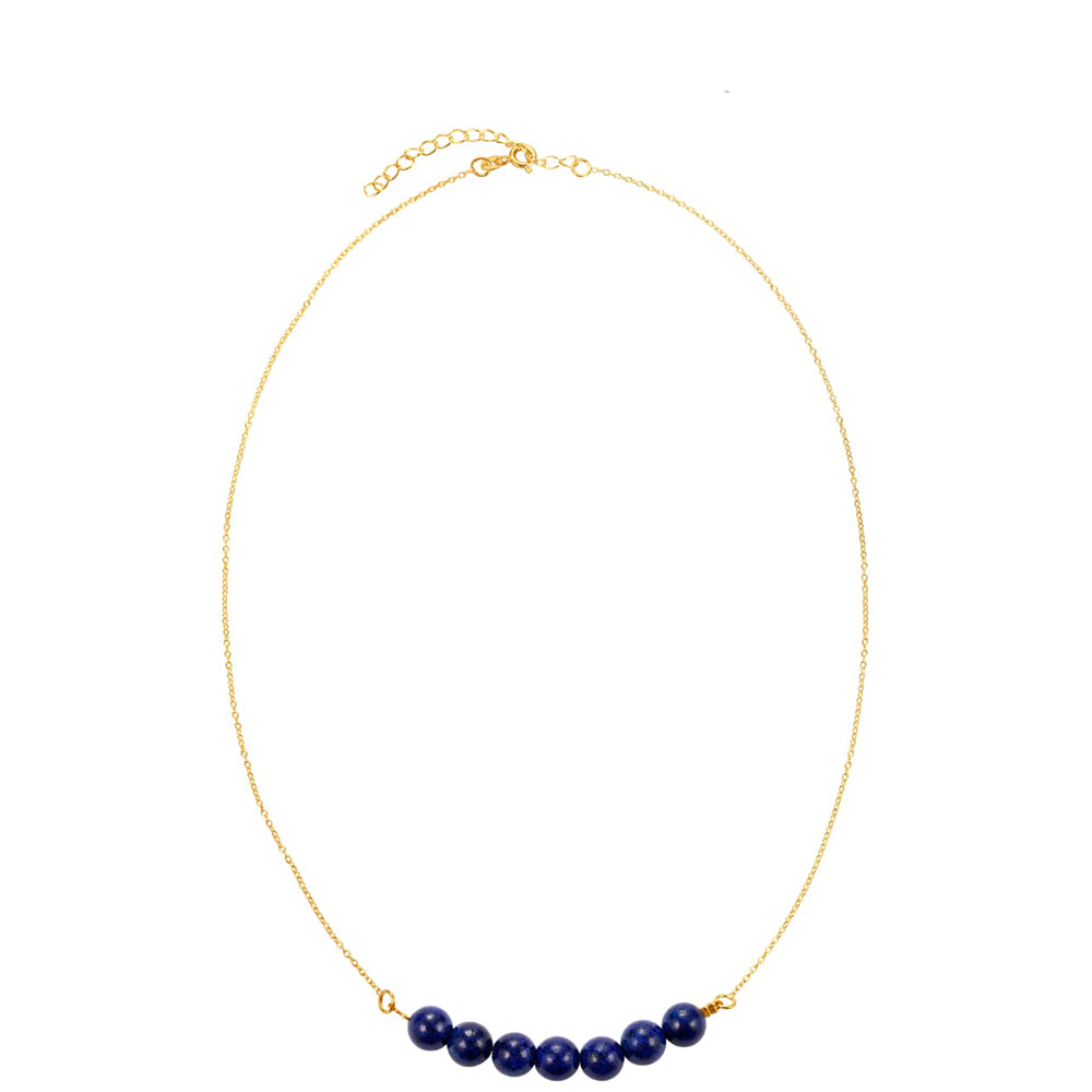 Goldplattierte Silberhalskette mit Lapislazuli