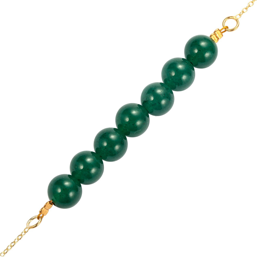 Goldplattierte Silberhalskette mit grünem Jade