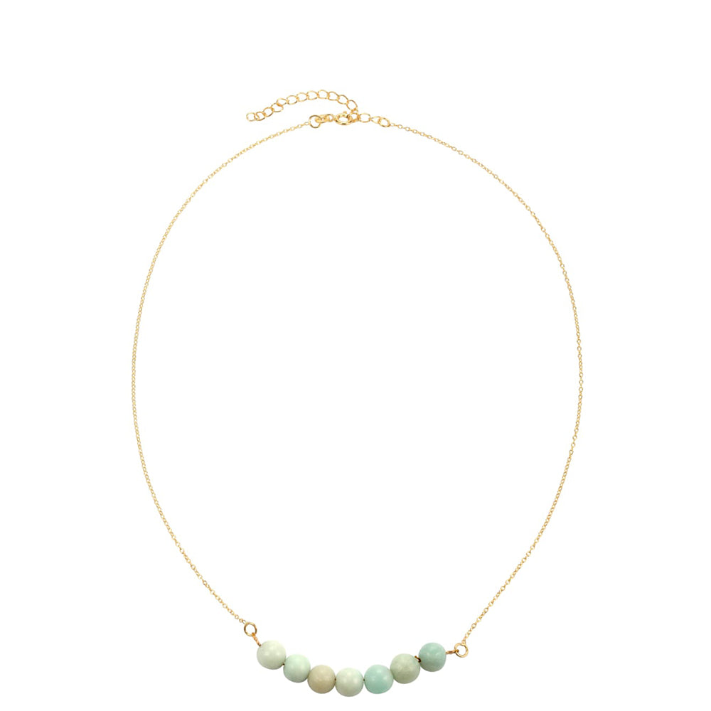 Goldplattierte Silberhalskette mit Amazonit 1 