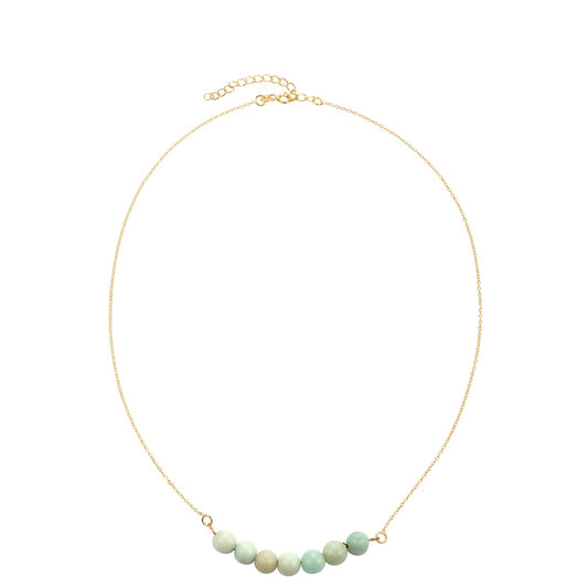 Goldplattierte Silberhalskette mit Amazonit