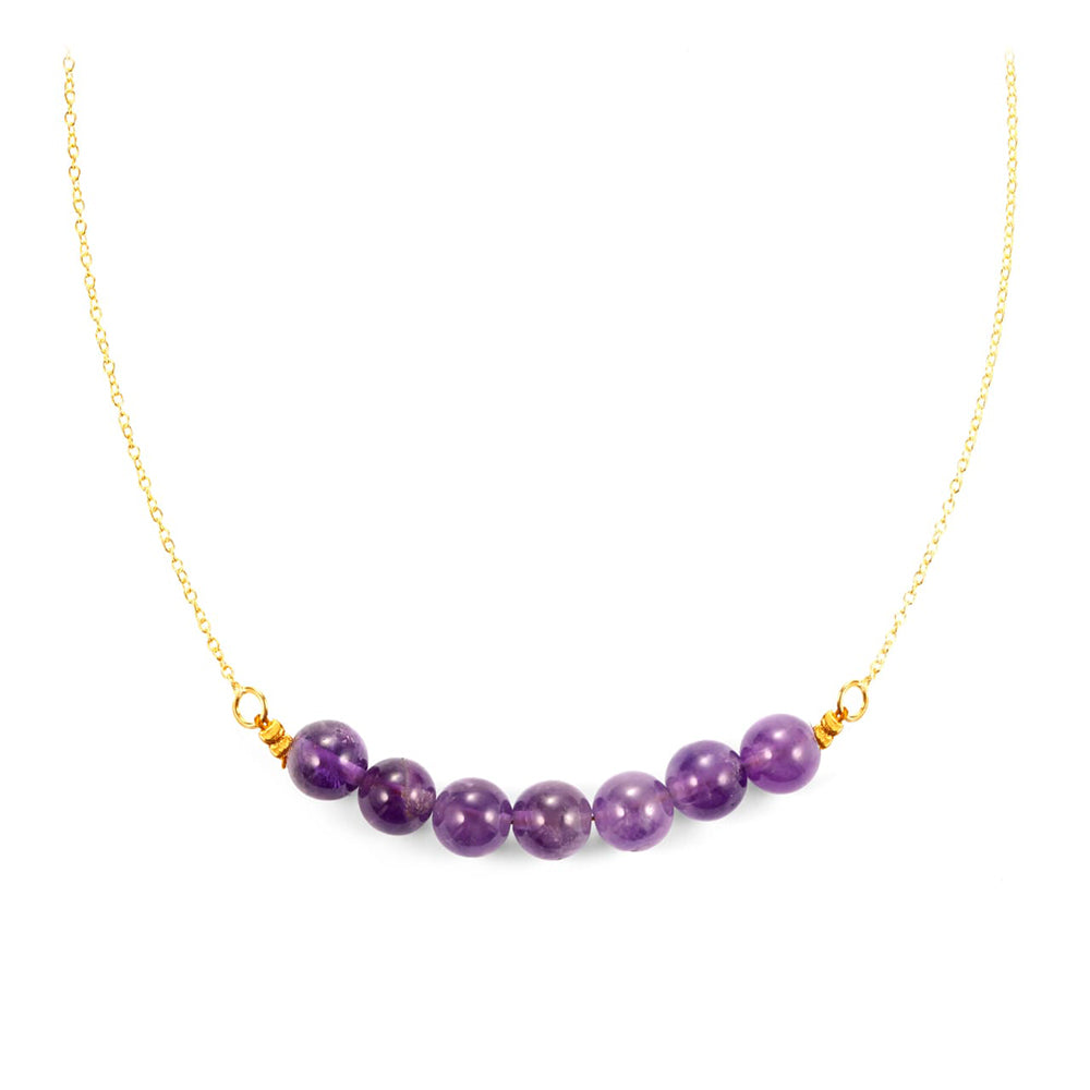Goldplattierte Silberhalskette mit brasilianischem Amethyst