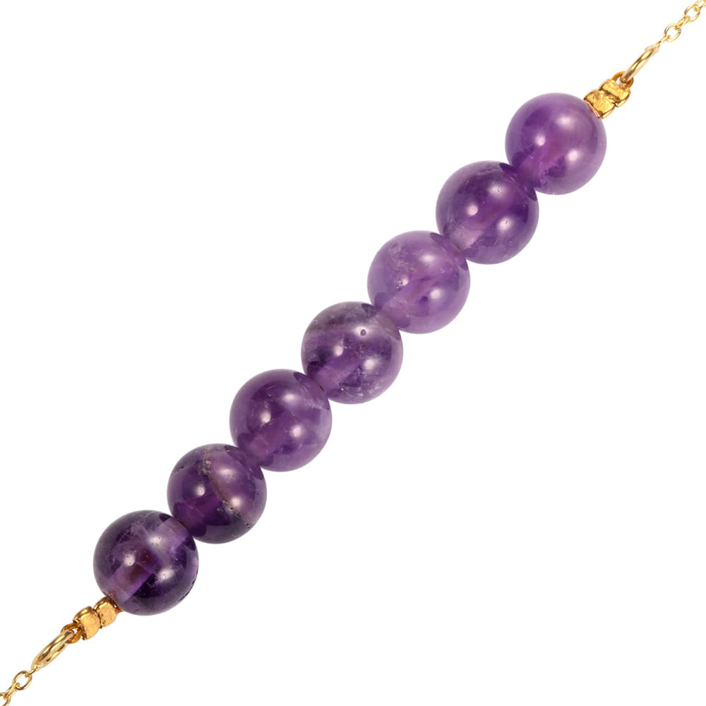 Goldplattierte Silberhalskette mit brasilianischem Amethyst 3 