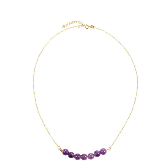 Goldplattierte Silberhalskette mit brasilianischem Amethyst