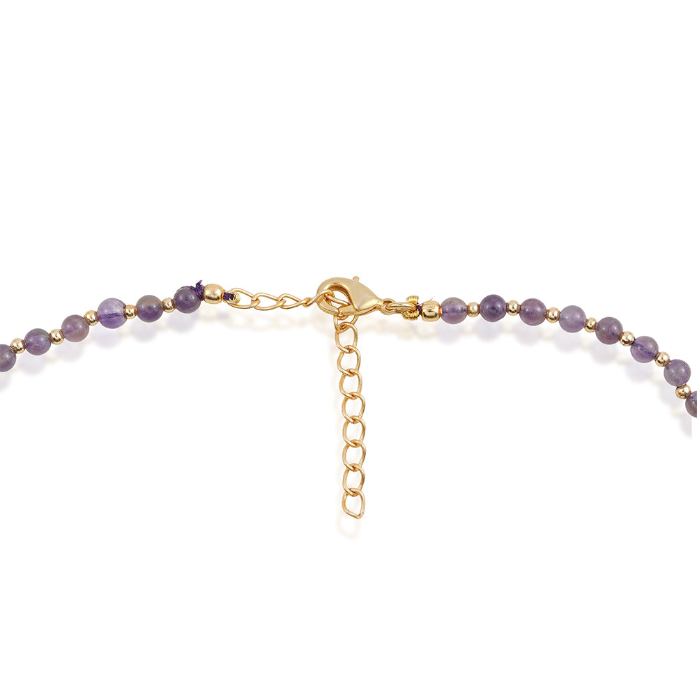 Halskette aus goldplattierter Legierung mit Amethyst 9 