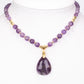 Halskette aus goldplattierter Legierung mit Amethyst