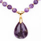 Halskette aus goldplattierter Legierung mit Amethyst