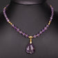 Halskette aus goldplattierter Legierung mit Amethyst