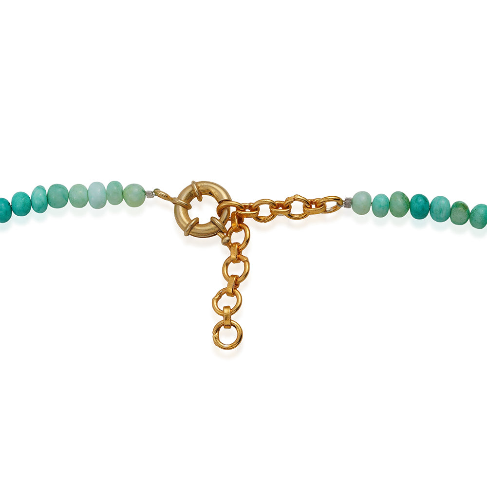 Halskette aus goldplattierter Legierung mit Opal 7 