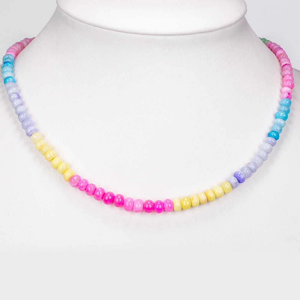 Halskette aus goldplattierter Legierung mit Opal