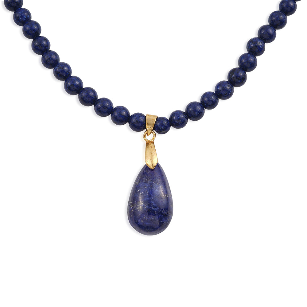 Halskette aus goldplattierter Legierung mit Lapislazuli 4 