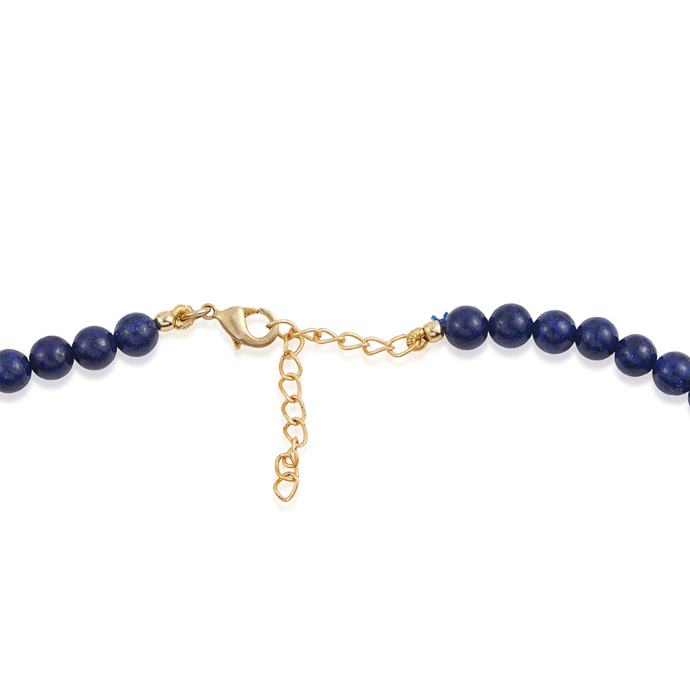Halskette aus goldplattierter Legierung mit Lapislazuli