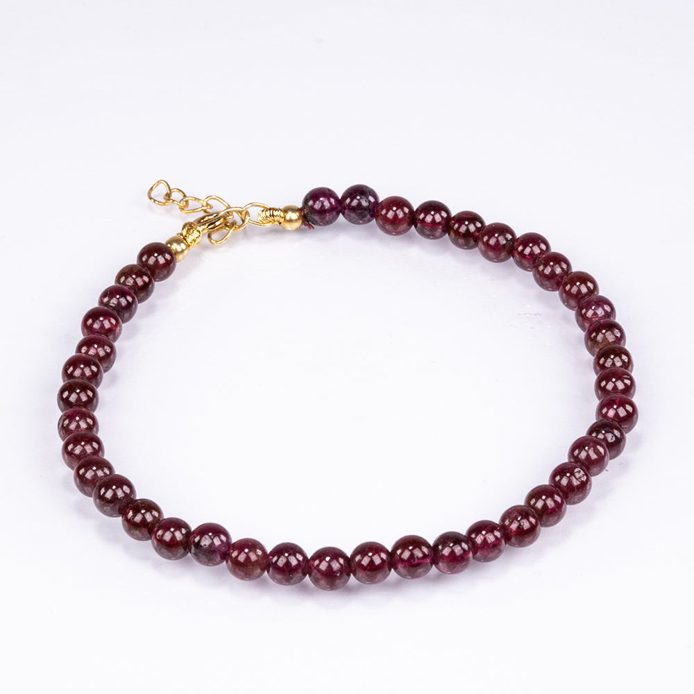 Goldplattiertes Silberarmband mit rotem Granat 1 
