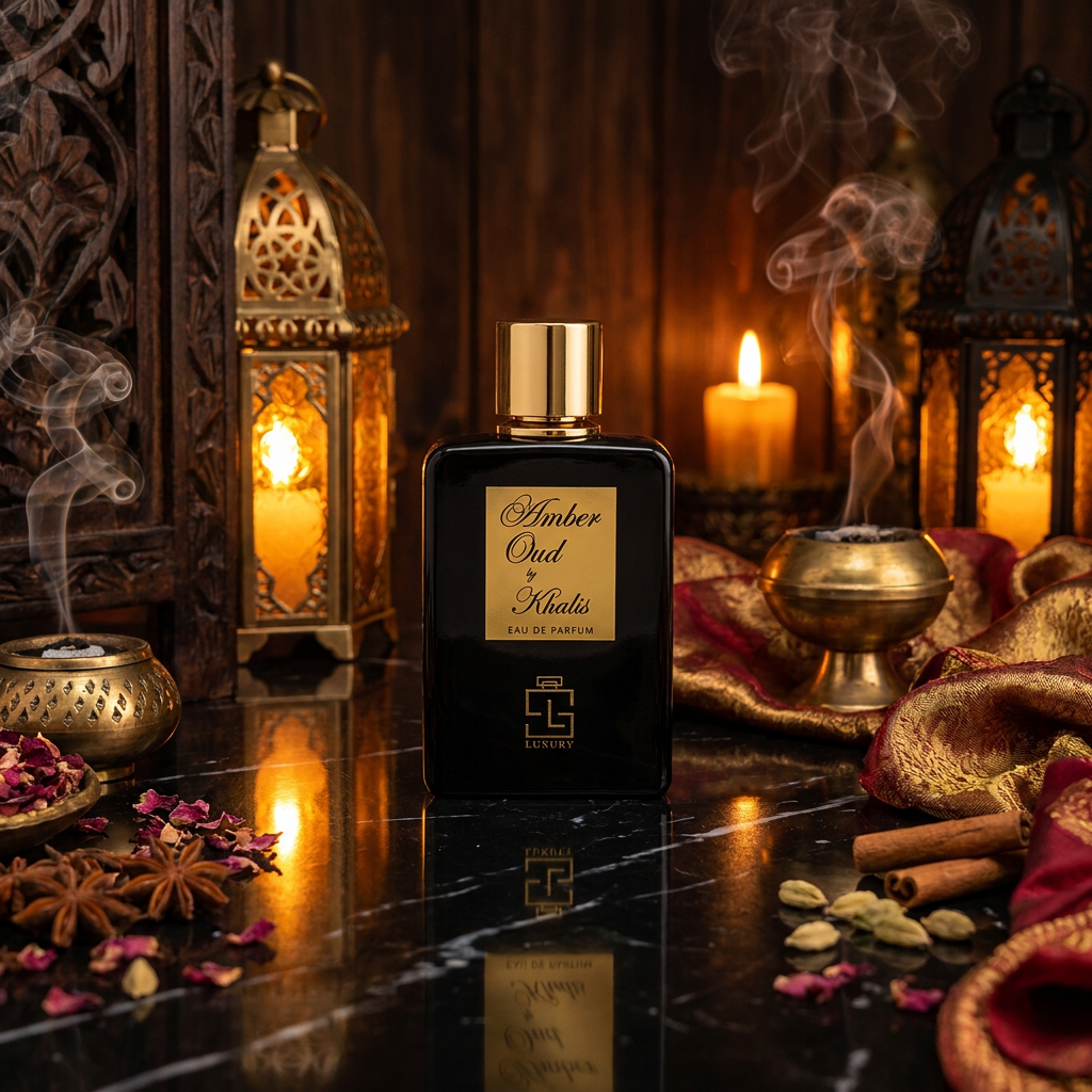 100 ml Eau de Perfume Oriental AMBER OUD BY KHALIS (TOP: CITRUS, LABDANUM, CLOVE, CINNAMON; MIDDLE: SANDALWOOD, CEDARWOOD, VETIVER; BASE: VANILLA, BALSAM, MUSK) 4 