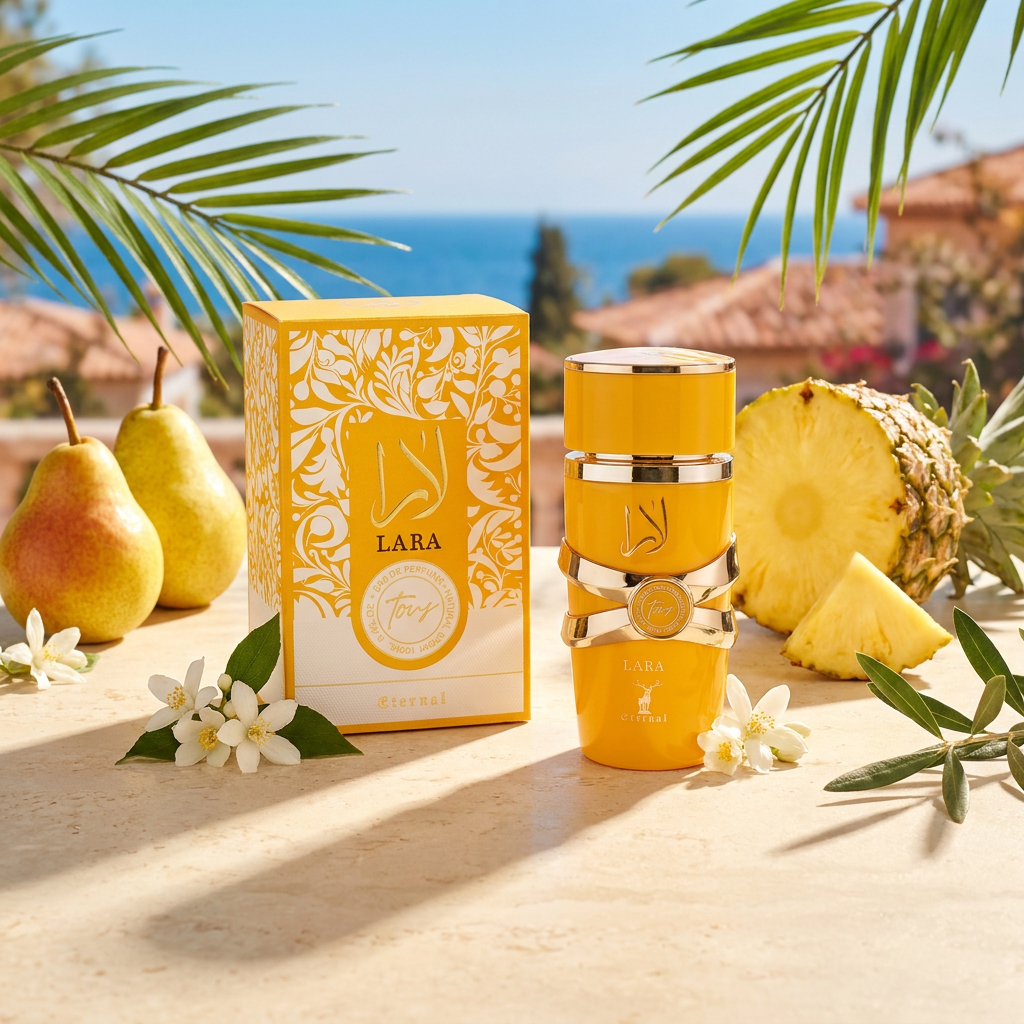 100 ml Eau de Perfume Oriental LARA TOUS (TOP: PEAR, PINEAPPLE, GRAPEFRUIT; MIDDLE: ROSE, COCONUT, TRANSPARENT FLORAL NOTES, JASMINE; BASE: VANILLA, AMBER, MUSK)