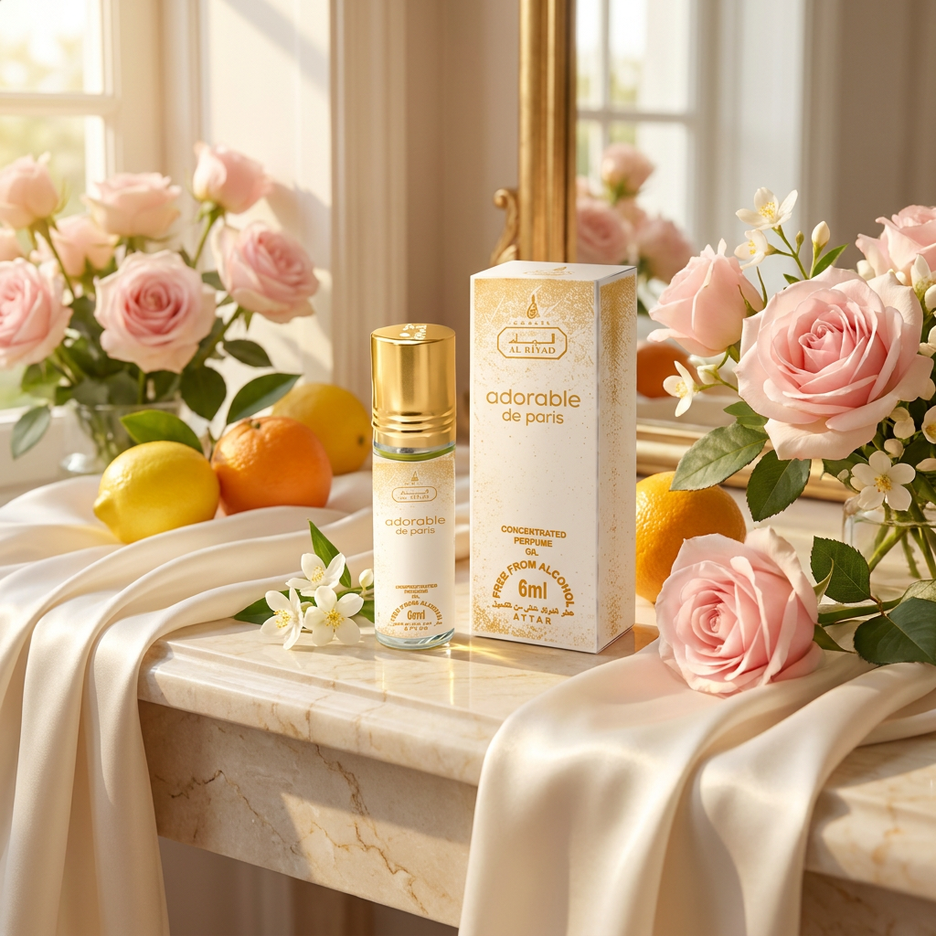 ADORABLE DE PARIS 6 ml perfume oil (TOP: BERGAMOT, MANDARIN, SWEET PEA; MIDDLE: JASMINE, ROSE; BASE: SANDALWOOD, MUSK, AMBER) 3 