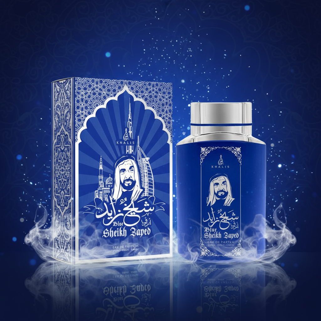 100 ml Eau de Parfum SHEIKH ZAYED BLUE Moschus-Oud-Duft für Männer 1 