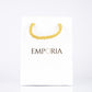 Weiße, elegante Papiertüte mit Emporia-Logo, 22x15x6 cm