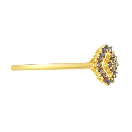 Goldplattierter Silberring mit rotem Diamant