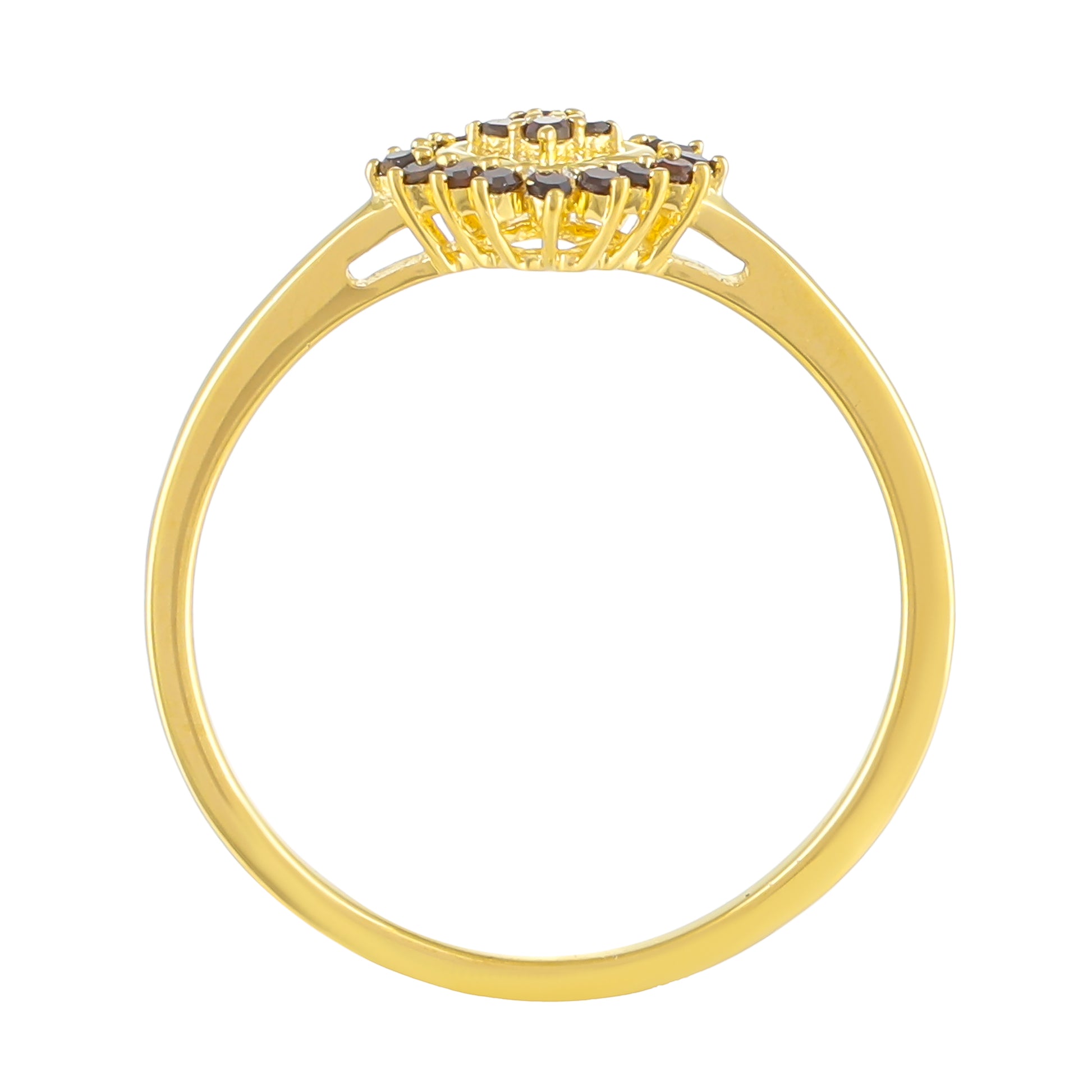 Goldplattierter Silberring mit rotem Diamant 4 