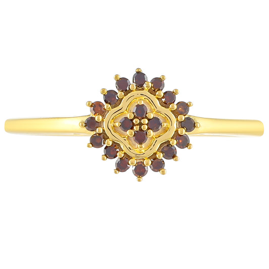 Goldplattierter Silberring mit rotem Diamant