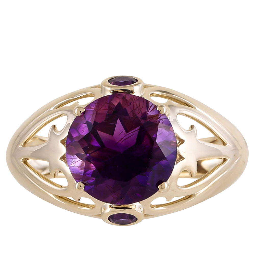 Goldring mit marokkanischem Amethyst 1 