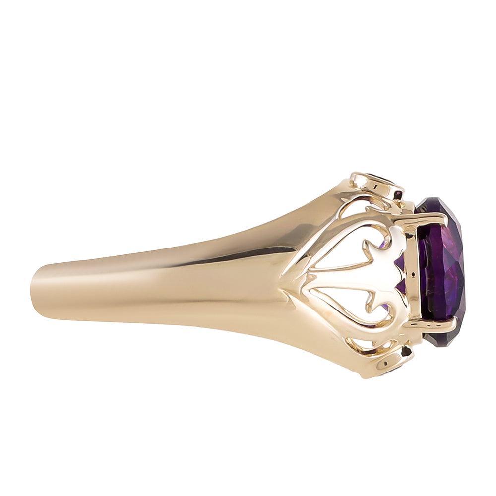 Goldring mit marokkanischem Amethyst 2 