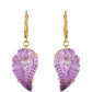 Goldplattierte Silberohrringe mit Rose De France Amethyst und weißem Diamant