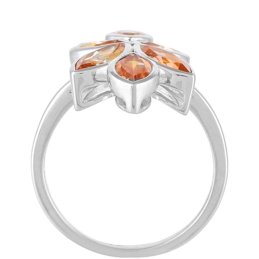 Silberring mit Padparadscha Quarz