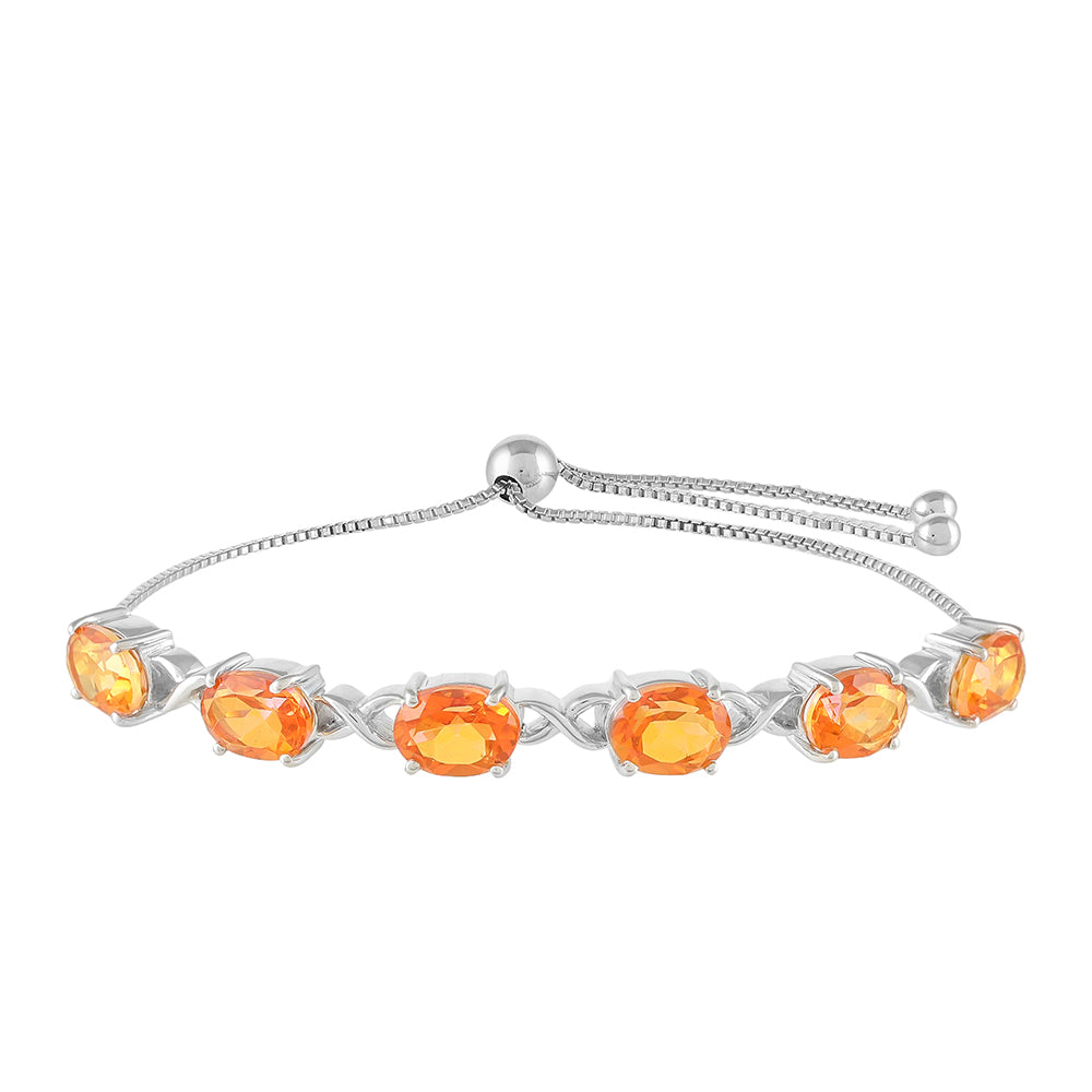 Silberarmband mit Padparadscha Quarz 1 