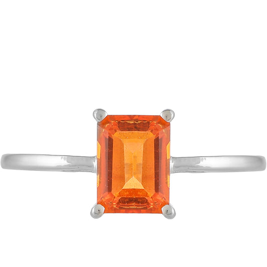 Silberring mit Padparadscha Quarz