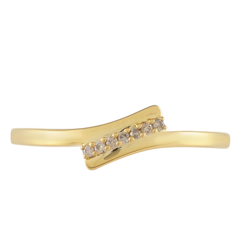 Goldplattierter Silberring mit Champagner-Diamant