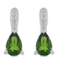 Silberohrringe mit Chromdiopsid und weißem Topas