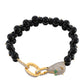 Goldplattiertes Silberarmband mit schwarzem Onyx