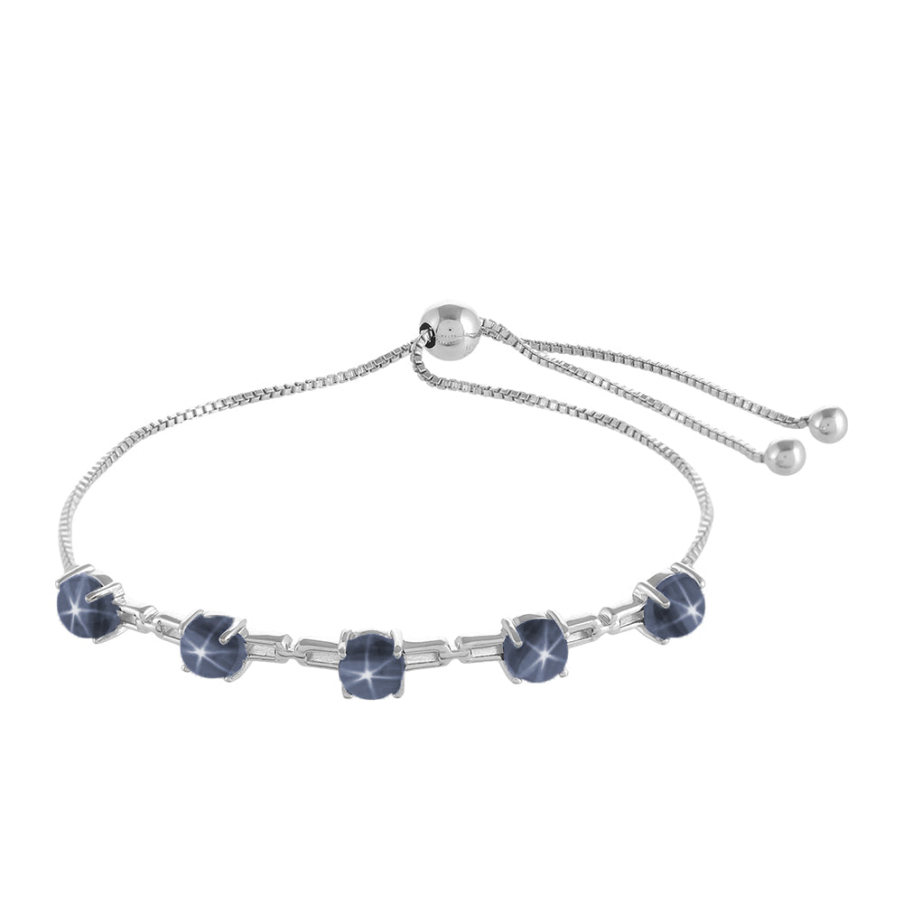 Silberarmband mit blauem Rosebery Sternsaphir 3 