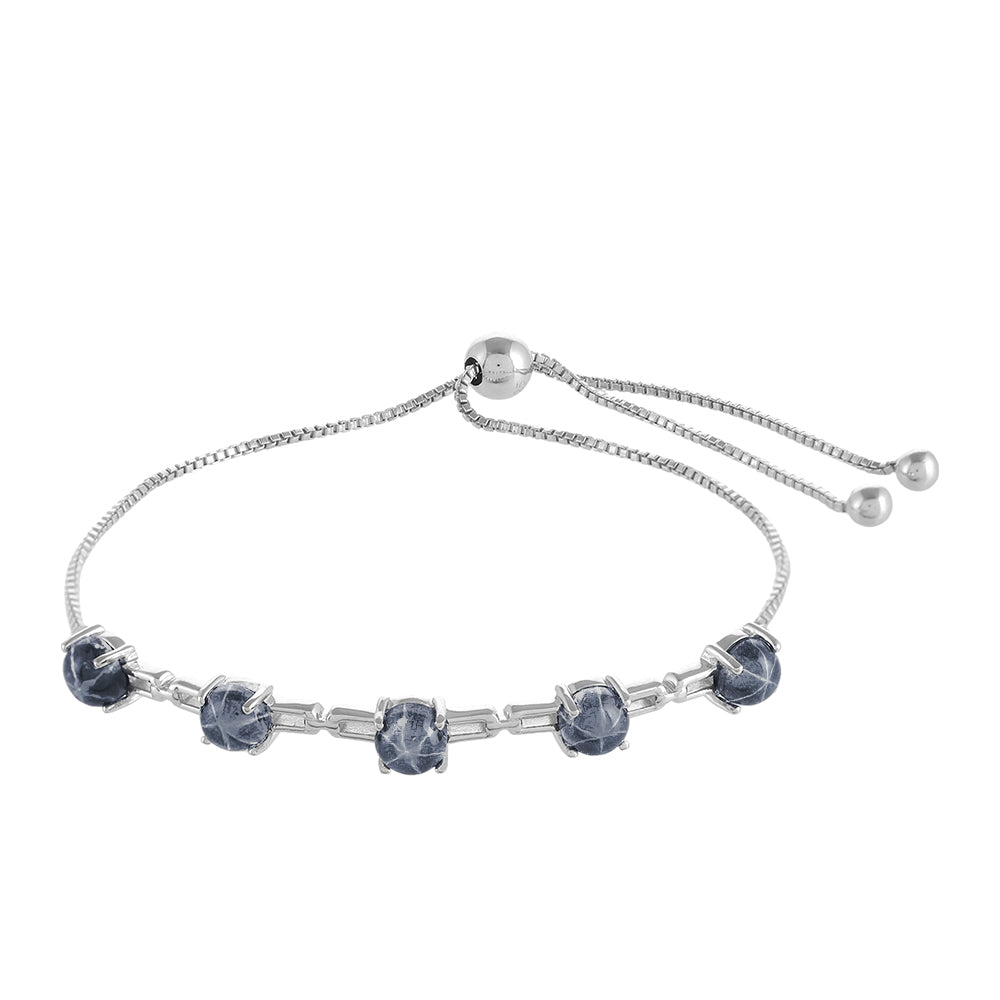 Silberarmband mit blauem Rosebery Sternsaphir