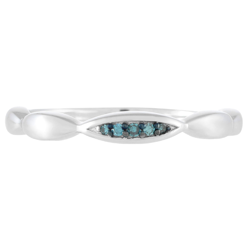 Silberring mit blauem Diamant 1 