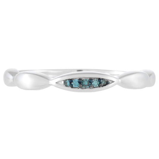 Silberring mit blauem Diamant