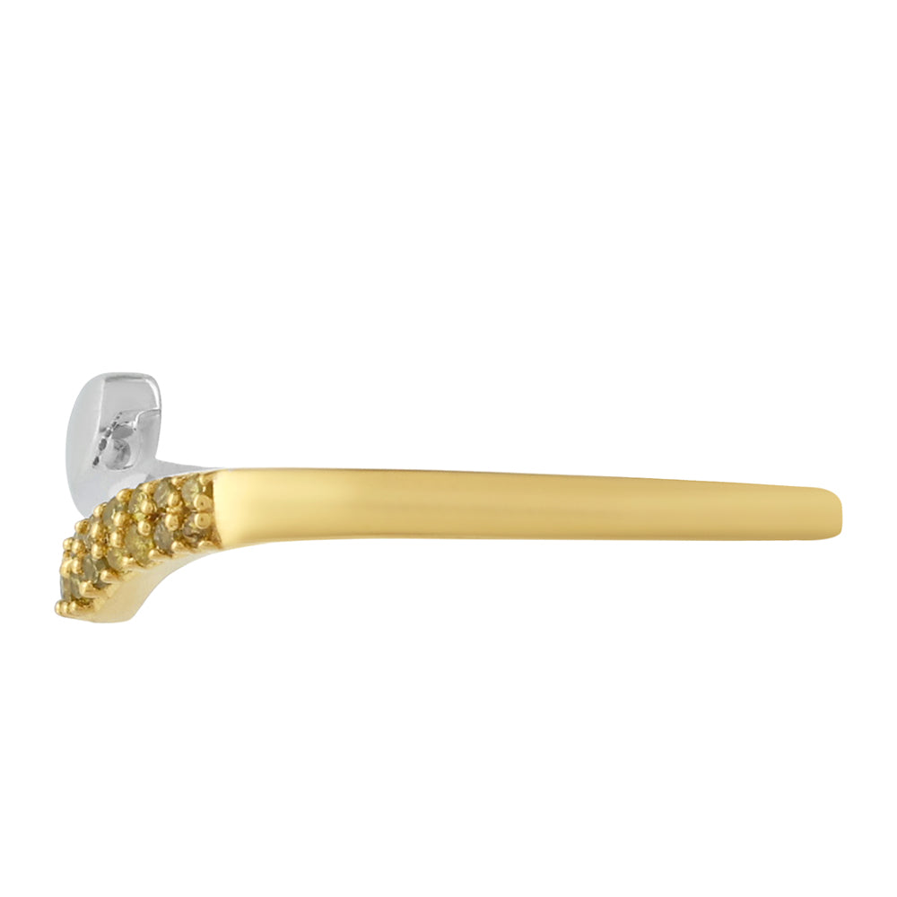 Goldplattierter Silberring mit Veroneser grüner Diamant 2 
