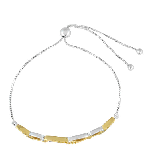 Goldplattiertes Silberarmband mit Veroneser grüner Diamant