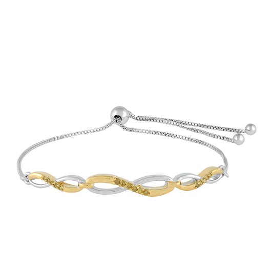 Goldplattiertes Silberarmband mit Veroneser grüner Diamant