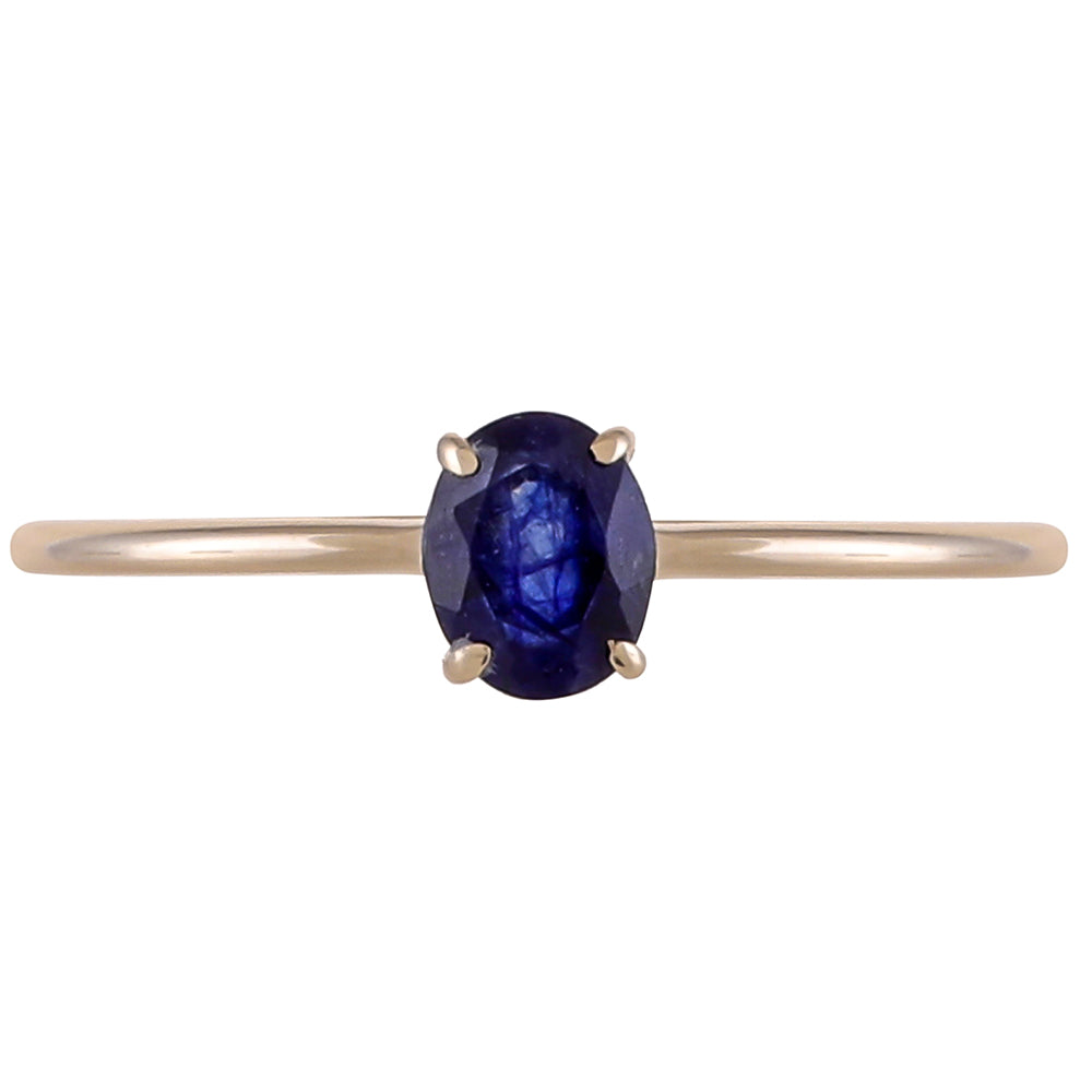 Goldring mit blauem Saphir