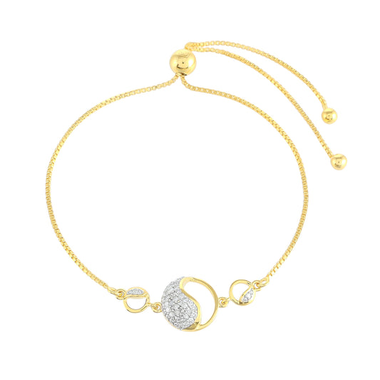 Goldplattiertes Silberarmband mit weißem Diamant