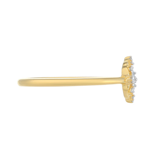 Goldplattierter Silberring mit weißem Diamant
