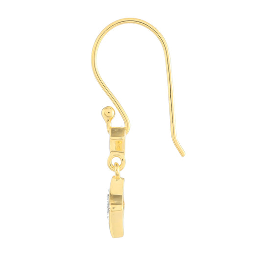 Goldplattierte Silberohrringe mit weißem Diamant