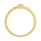 Goldplattierter Silberring mit weißem Diamant