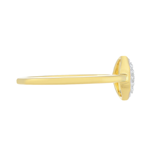 Goldplattierter Silberring mit weißem Diamant